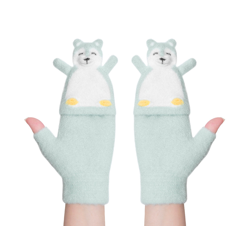 EVERAU® Fingerless Ultra Plush Knit Bearling Gloves