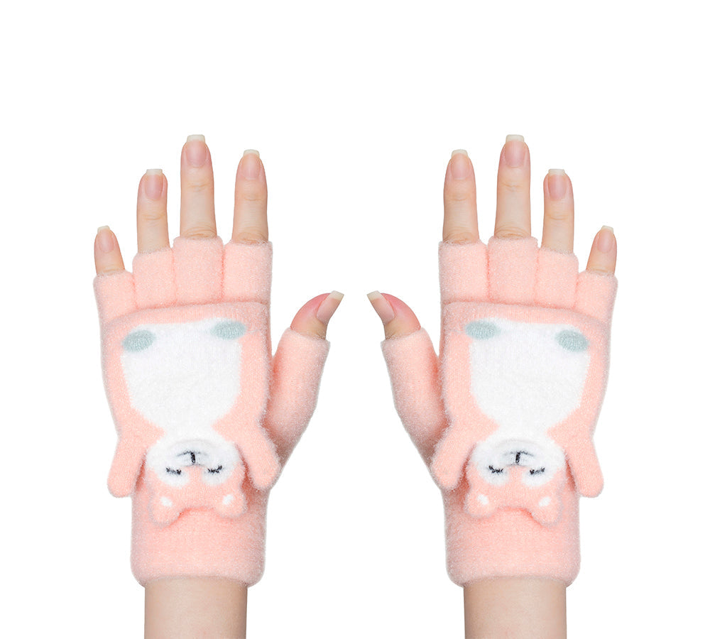 EVERAU® Fingerless Ultra Plush Knit Bearling Gloves