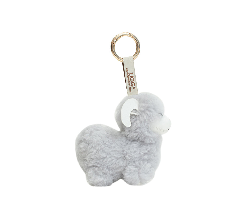 AUSTRALIAN SHEPHERD® Fluffy Wool Sheep Puffle Keyring