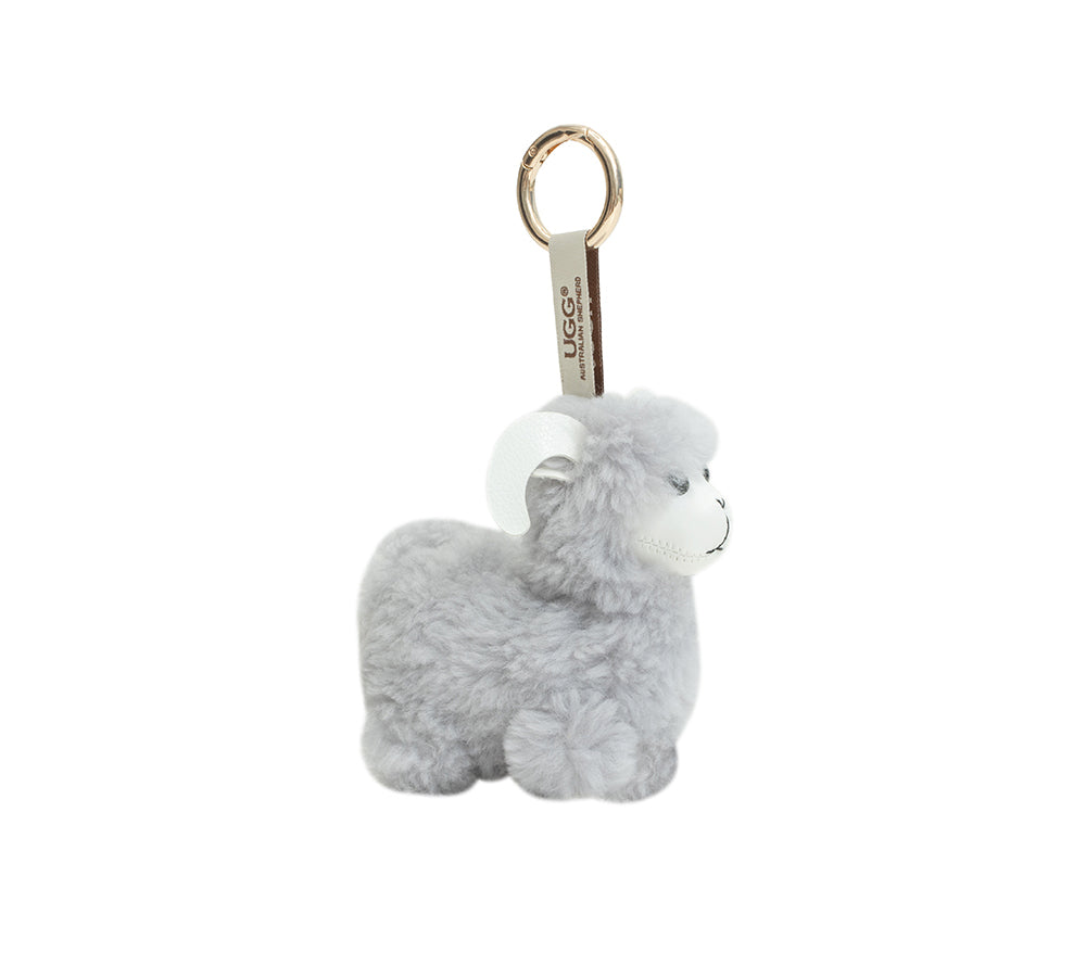 AUSTRALIAN SHEPHERD® Fluffy Wool Sheep Puffle Keyring
