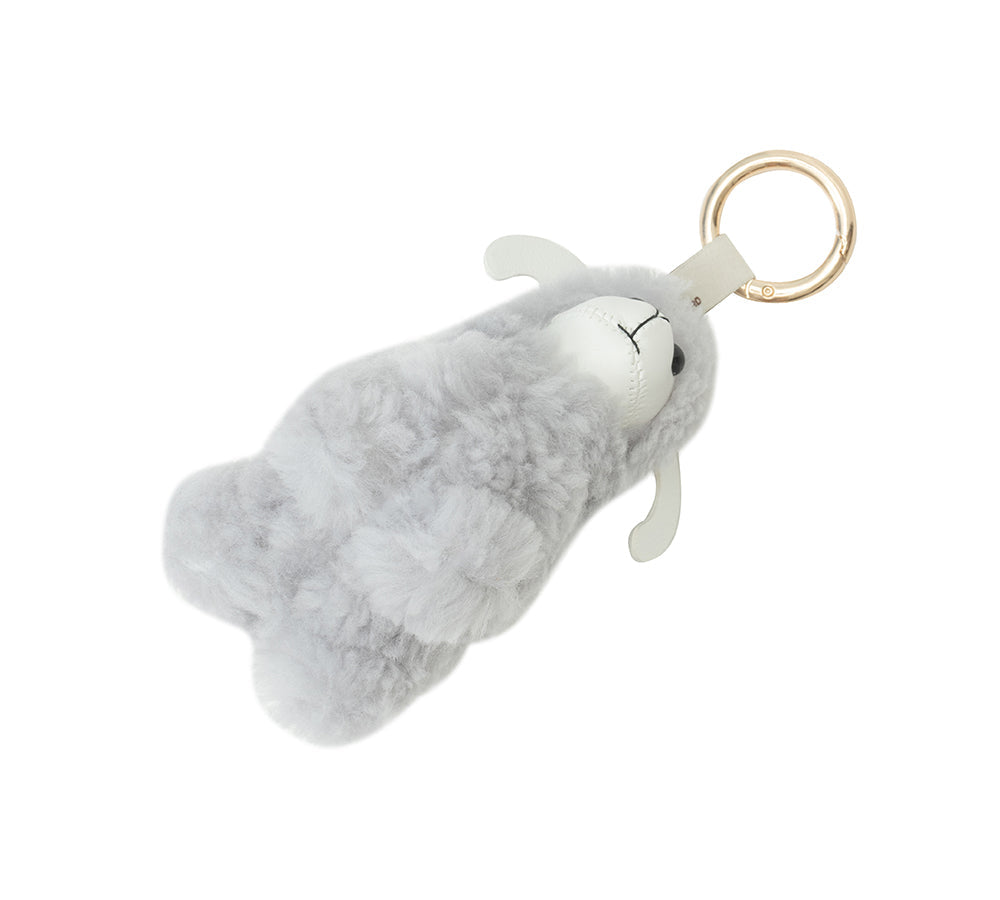 AUSTRALIAN SHEPHERD® Fluffy Wool Sheep Puffle Keyring