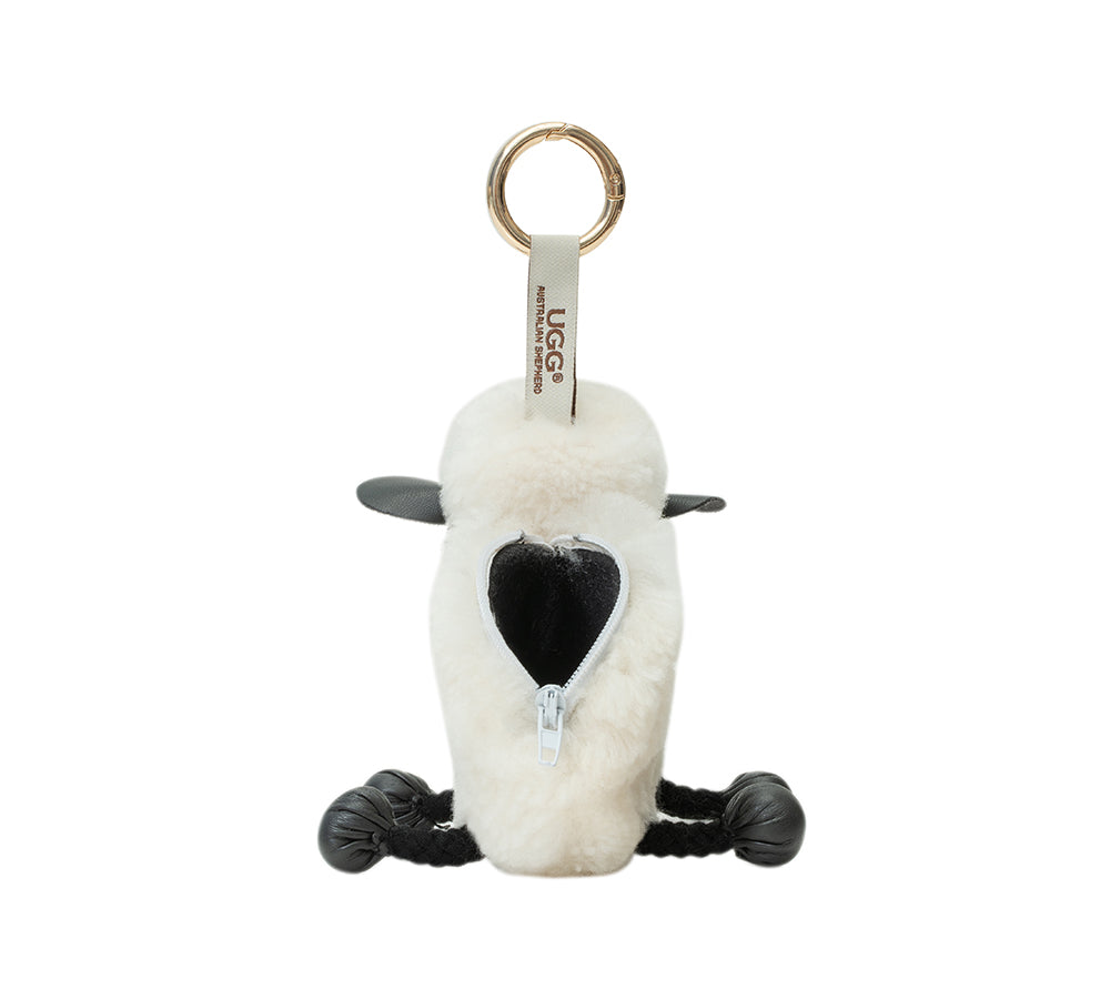 AUSTRALIAN SHEPHERD® UGG Wool Sheep Plush Keychain Woola Purse