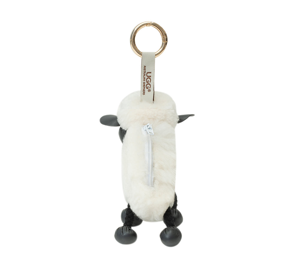 AUSTRALIAN SHEPHERD® UGG Wool Sheep Plush Keychain Woola Purse