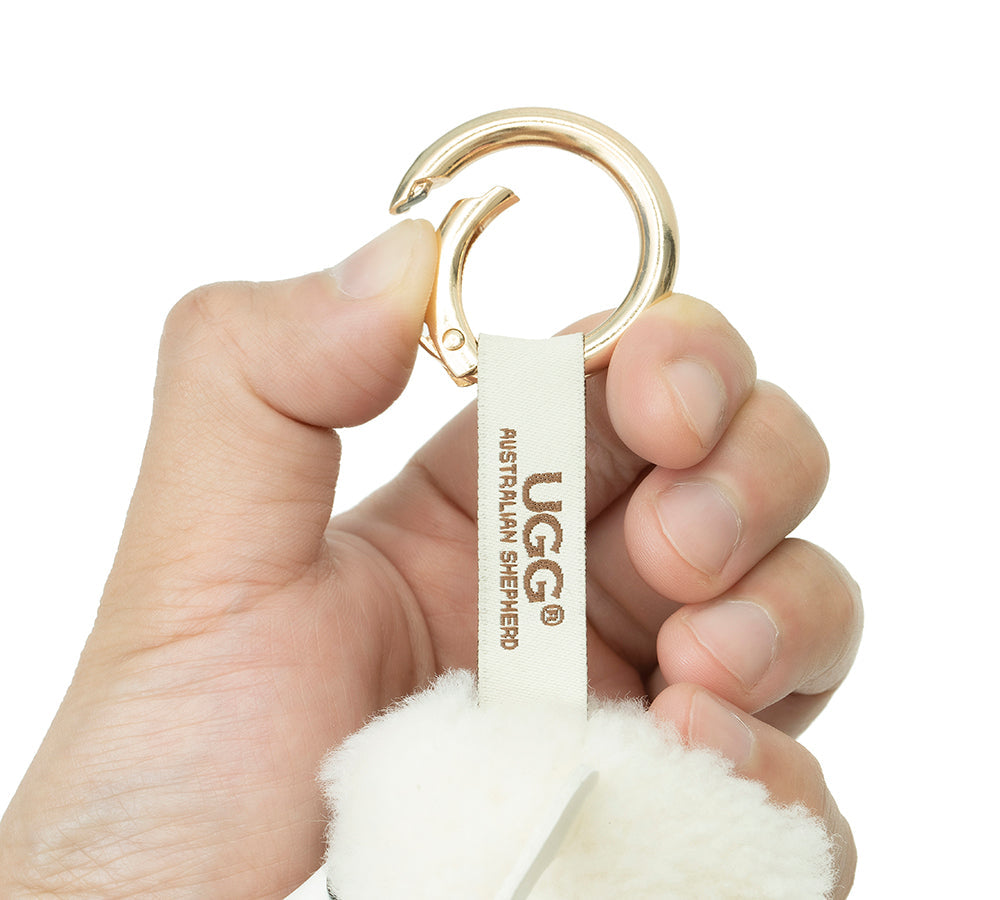 AUSTRALIAN SHEPHERD® Fluffy Wool Sheep Puffle Keyring