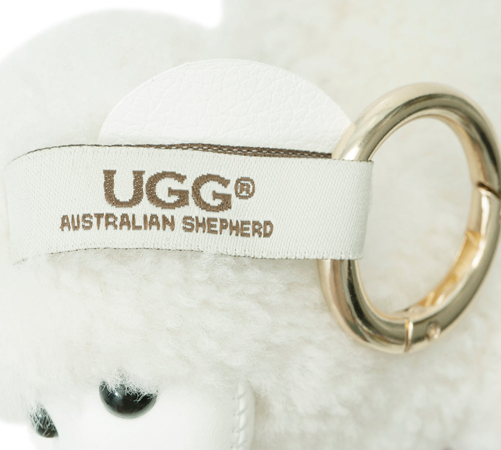 AUSTRALIAN SHEPHERD® Fluffy Wool Sheep Puffle Keyring