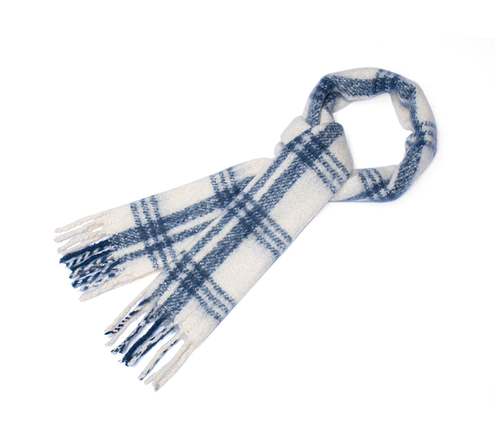 TARRAMARRA® Soft Checked Fringed Scarf