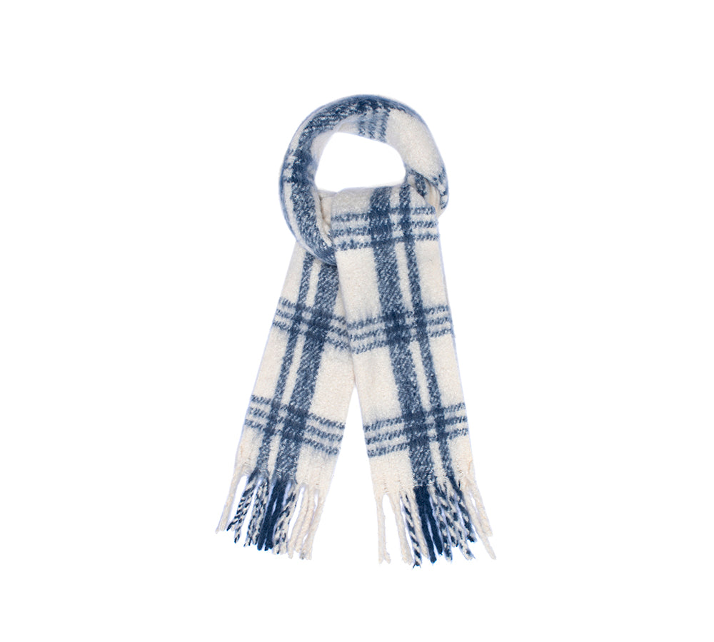 TARRAMARRA® Soft Checked Fringed Scarf