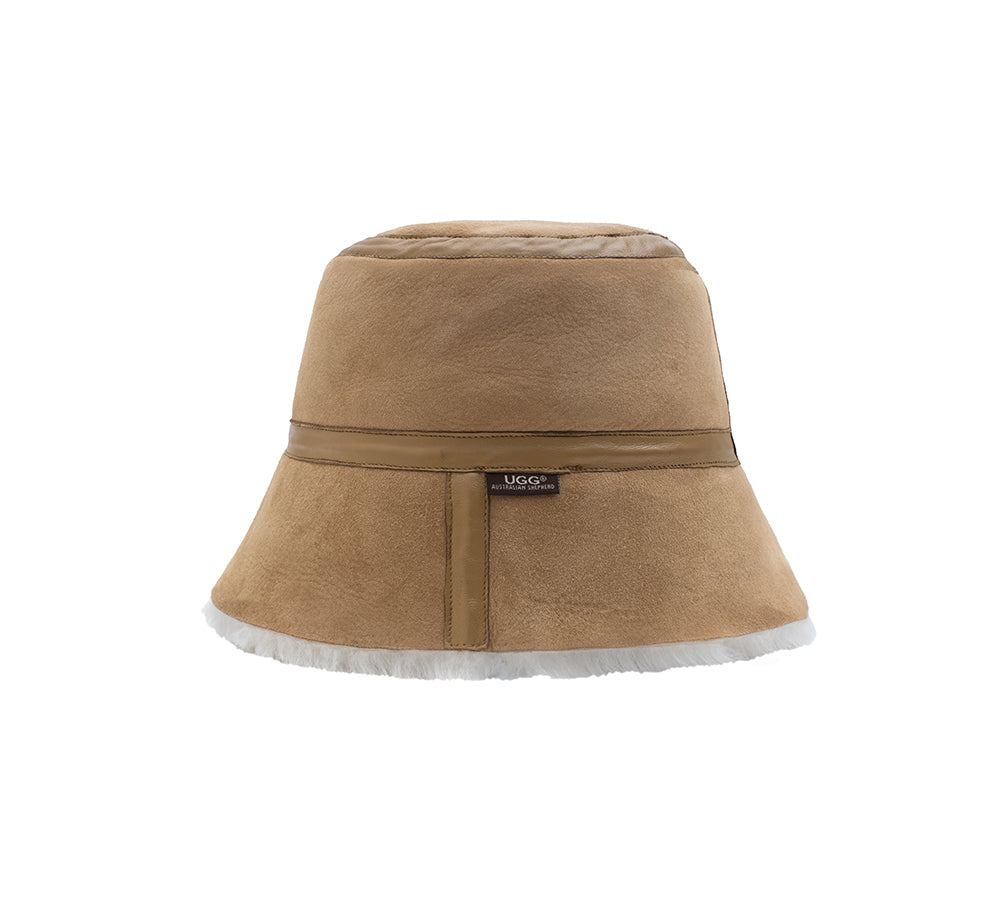 AUSTRALIAN SHEPHERD® Fluffy Sheepskin Wool Bucket Patchwork Hat