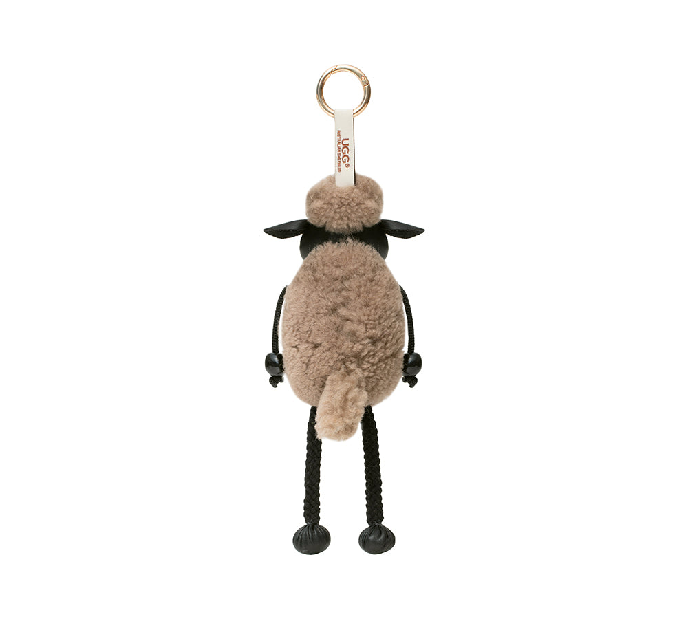 AUSTRALIAN SHEPHERD® Fluffy Sheepskin Wool Sheep Keyrings