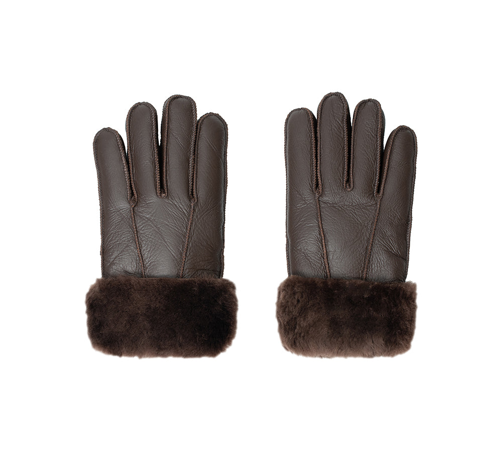 AUSTRALIAN SHEPHERD® Leather Fluffy  Stitching Gloves UGG AUSTRALIAN SHEPHERD