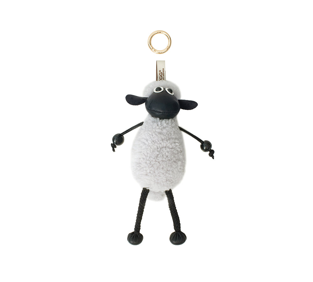 AUSTRALIAN SHEPHERD® Fluffy Sheepskin Wool Sheep Keyrings