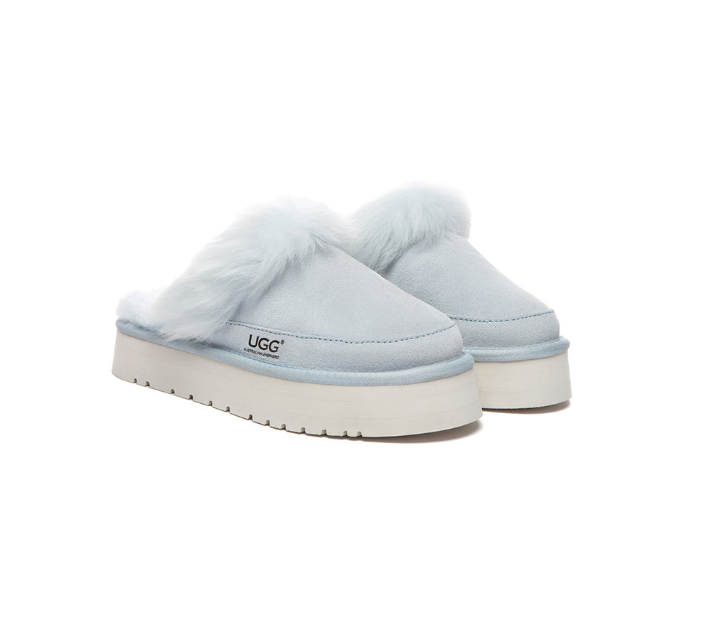 Moress AUSTRALIAN SHEPHERD® UGG Slippers Sheepskin Wool Platform Moress - The ...