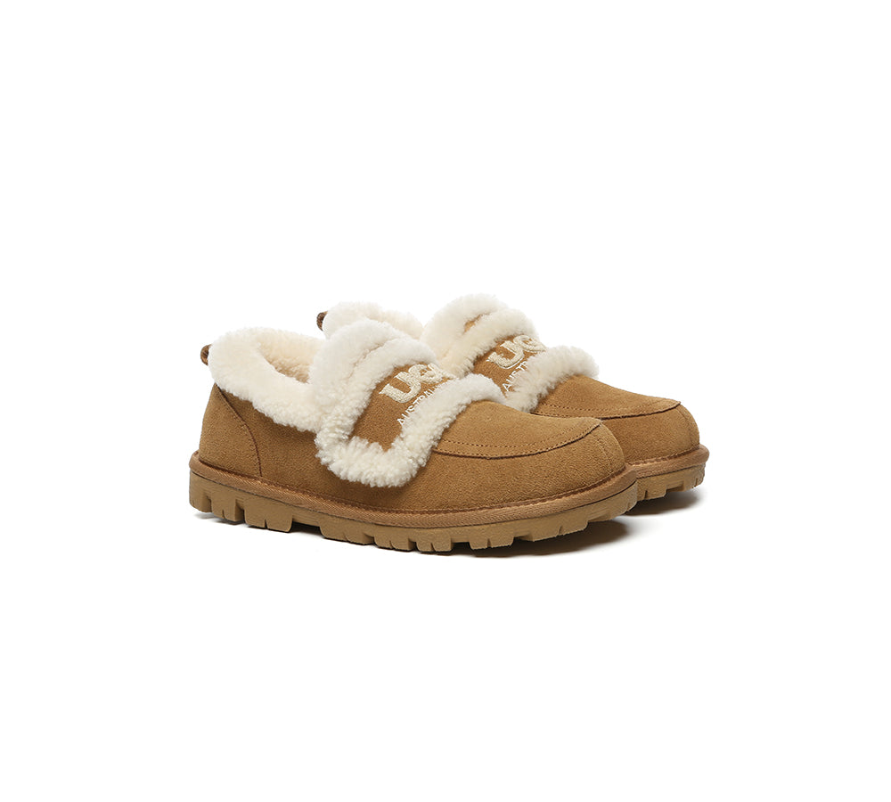 AUSTRALIAN SHEPHERD® UGG Slippers Women Sheepskin Wool Ankle Rilee Loafers