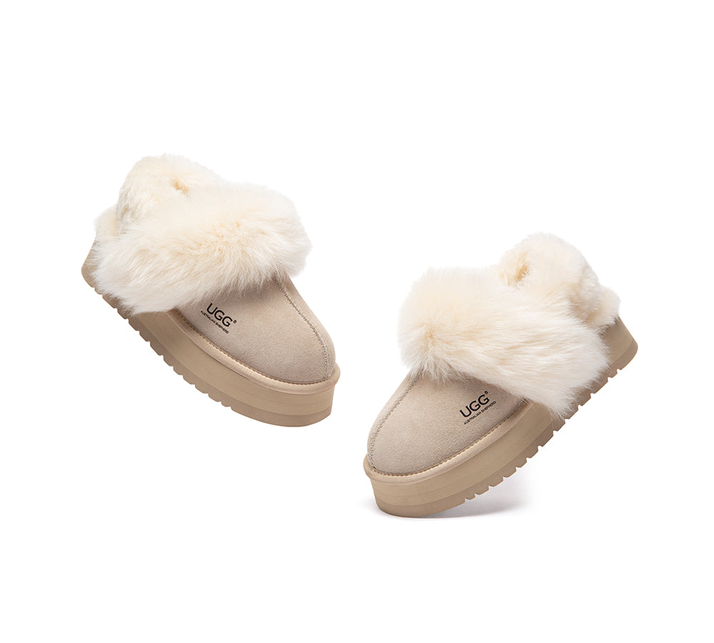 AUSTRALIAN SHEPHERD® UGG Slippers Removable Strap Fluffy Platform Nordell UGG AUSTRALIAN SHEPHERD
