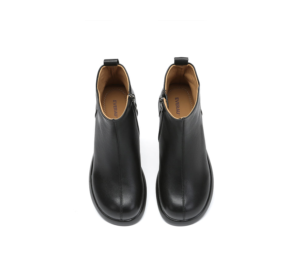 EVERAU® Women Leather Zipper Ankle Boots Chapple