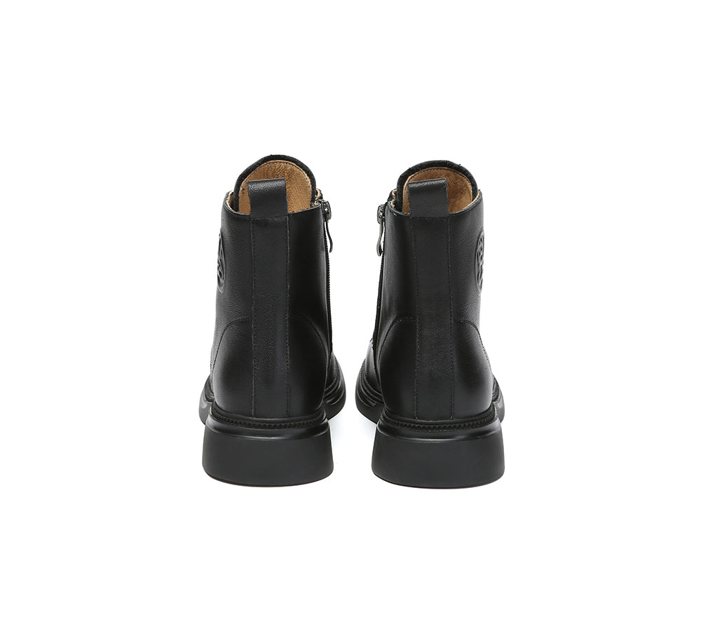 EVERAU® Women Leather Lace Up Ankle Boots Gabriela