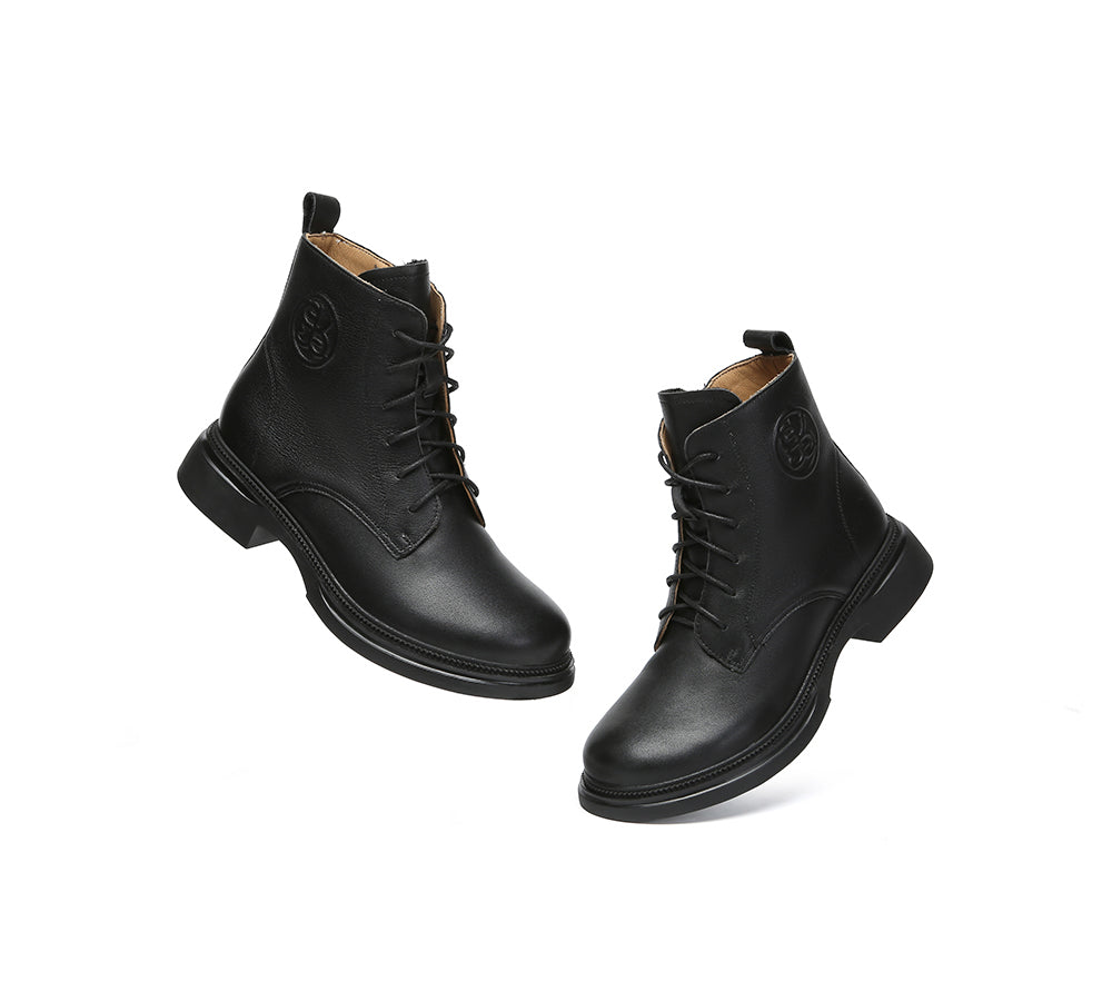 EVERAU® Women Leather Lace Up Ankle Boots Gabriela