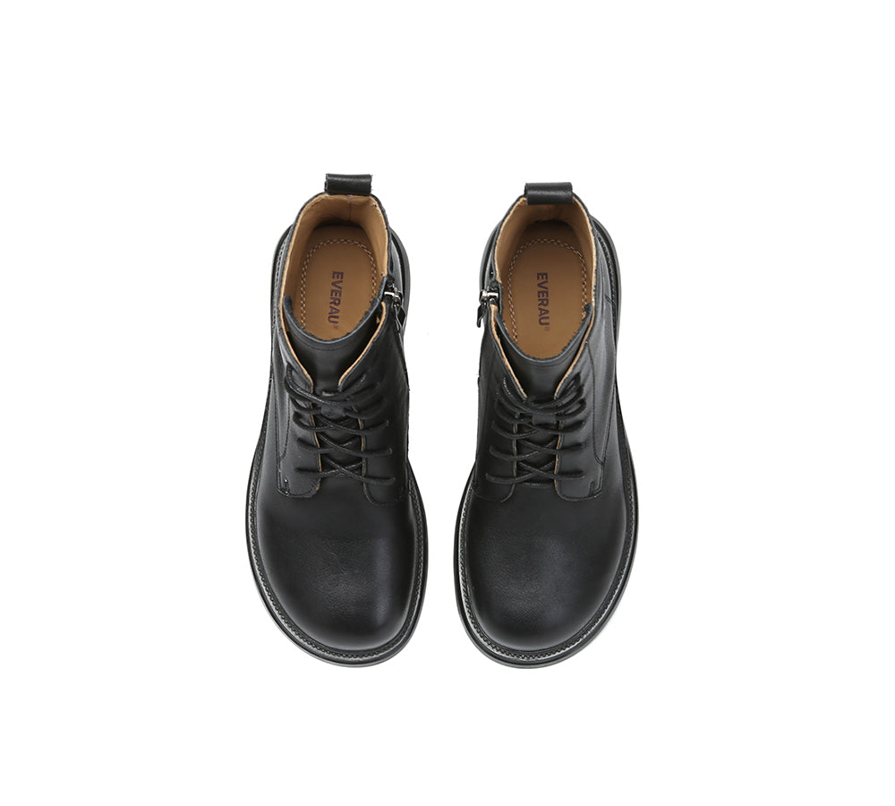 EVERAU® Women Leather Lace Up Ankle Boots Gabriela