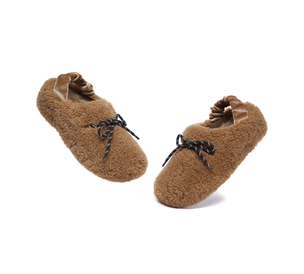 AUSTRALIAN SHEPHERD® UGG Slippers Women Curly Sheepskin Wool Slingback Barrett