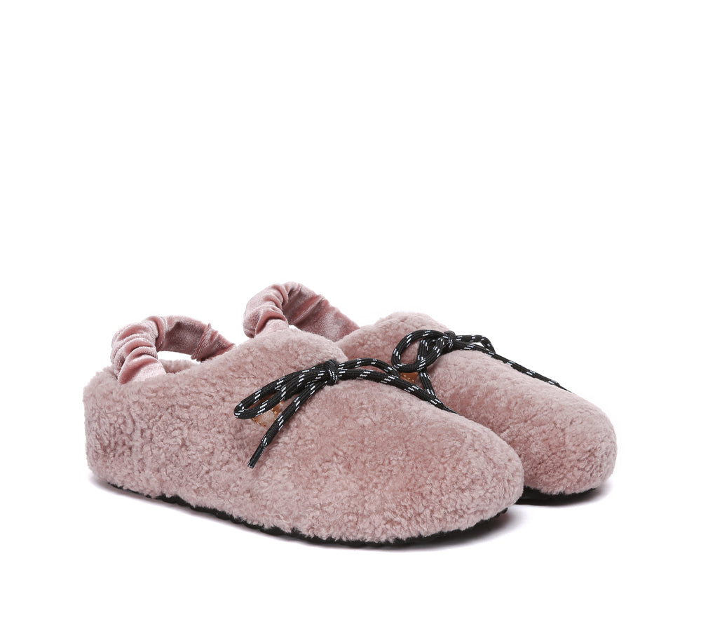 AUSTRALIAN SHEPHERD® UGG Slippers Women Curly Sheepskin Wool Slingback Barrett