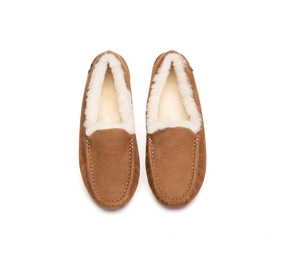 EVERAU® UGG Slippers Sheepskin Wool Moccasin Loafers Pielet EVERAU