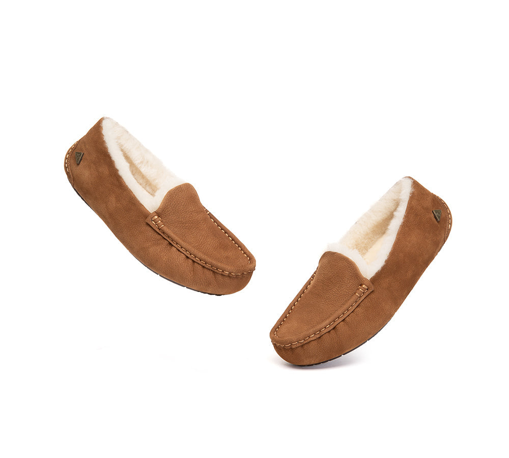 EVERAU® UGG Slippers Sheepskin Wool Moccasin Loafers Pielet EVERAU
