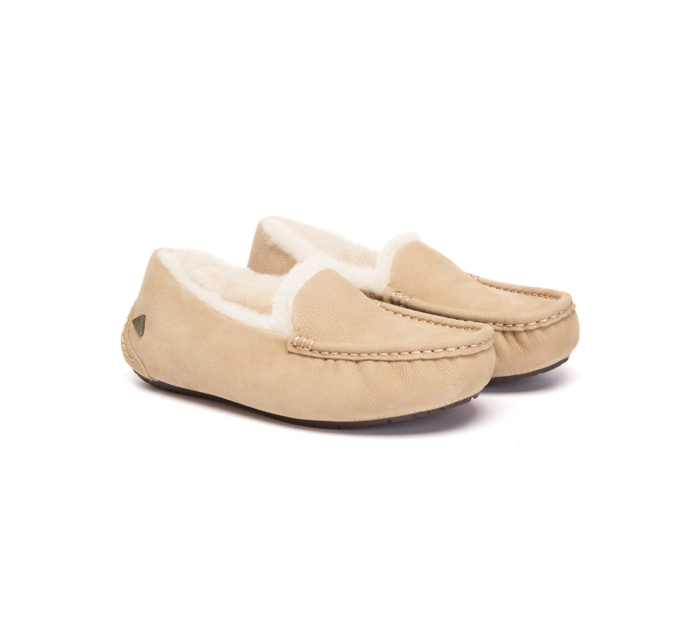 EVERAU® UGG Slippers Sheepskin Wool Moccasin Loafers Pielet EVERAU