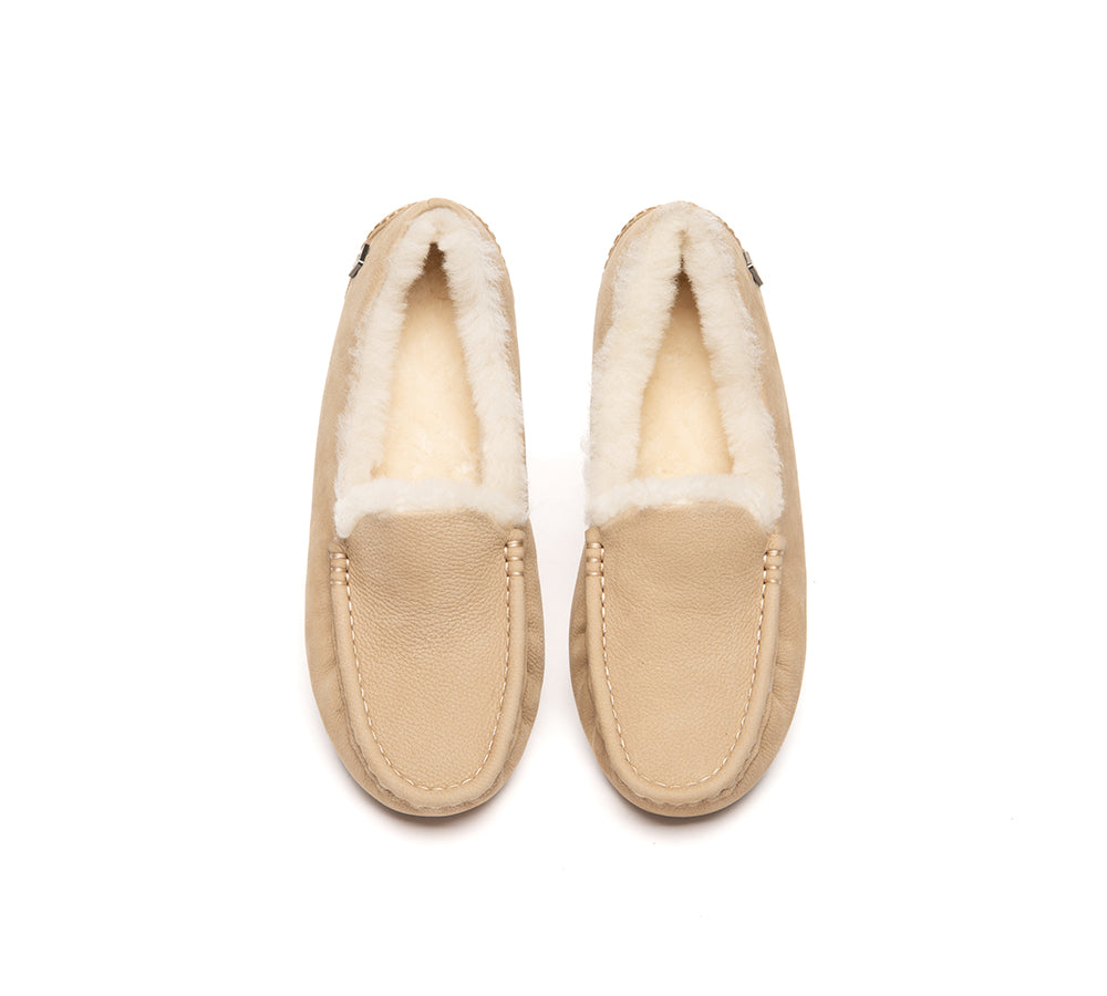 EVERAU® UGG Slippers Sheepskin Wool Moccasin Loafers Pielet EVERAU