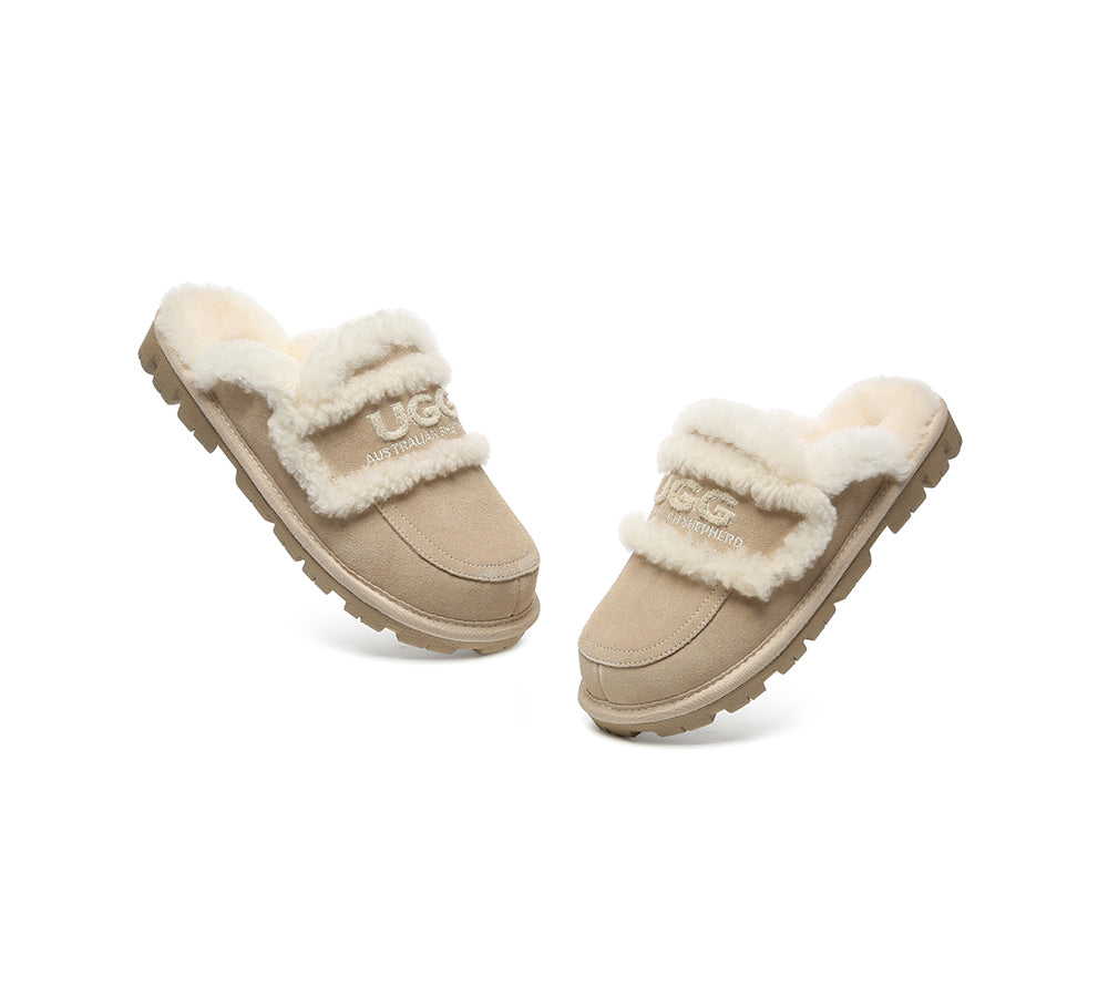 AUSTRALIAN SHEPHERD® UGG Slippers Women Sheepskin Wool Shearling Lined Rilee