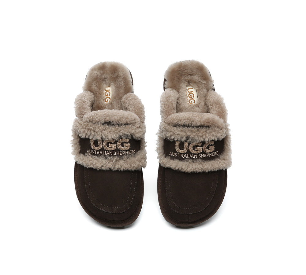 AUSTRALIAN SHEPHERD® UGG Slippers Men Sheepskin Wool Large Size Rilee
