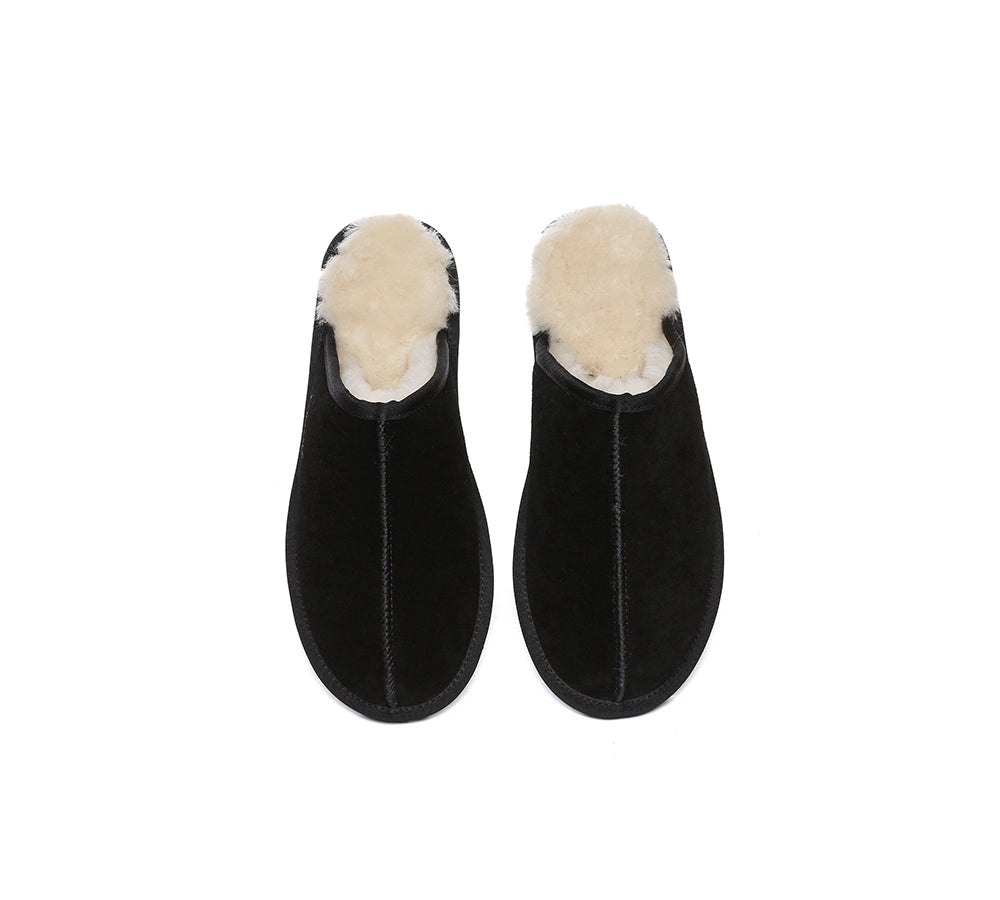 EVERAU® UGG Slippers Men Sheepskin Wool Scuff Bennett