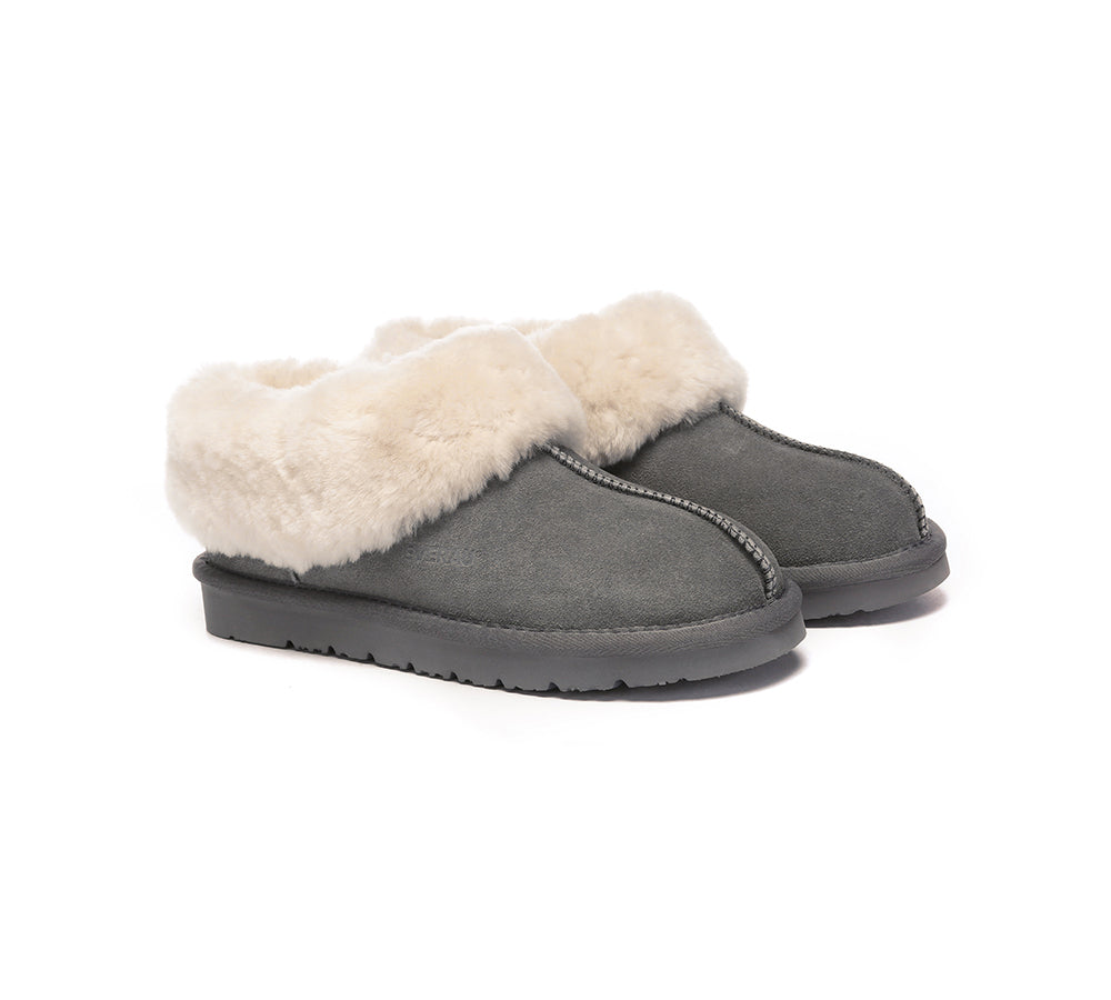 EVERAU® UGG Slippers Sheepskin Wool Suede Ankle Homey