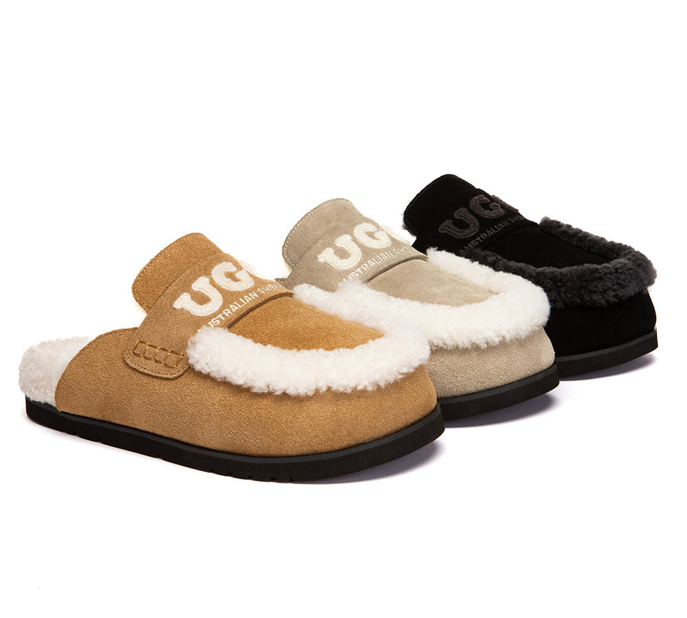 AUSTRALIAN SHEPHERD® UGG Slippers Women Sheepskin Wool Shearling Lora