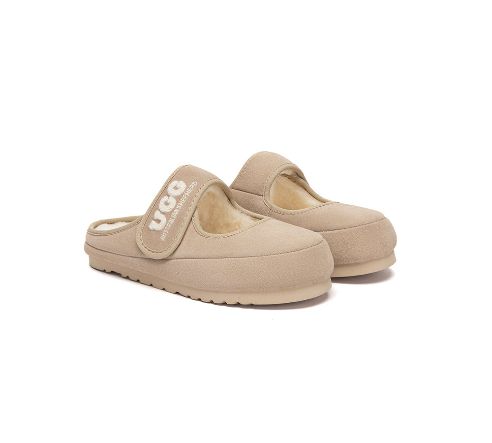 AUSTRALIAN SHEPHERD® UGG Slippers Sheepskin Wool Adjustable Strap Mary Jane Velly