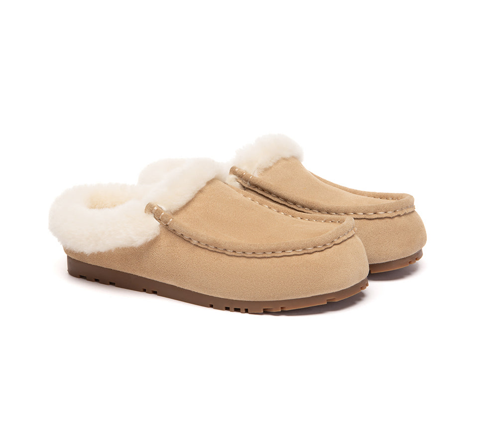 EVERAU® UGG Slippers Sheepskin Wool Ankle Moccasin Creago