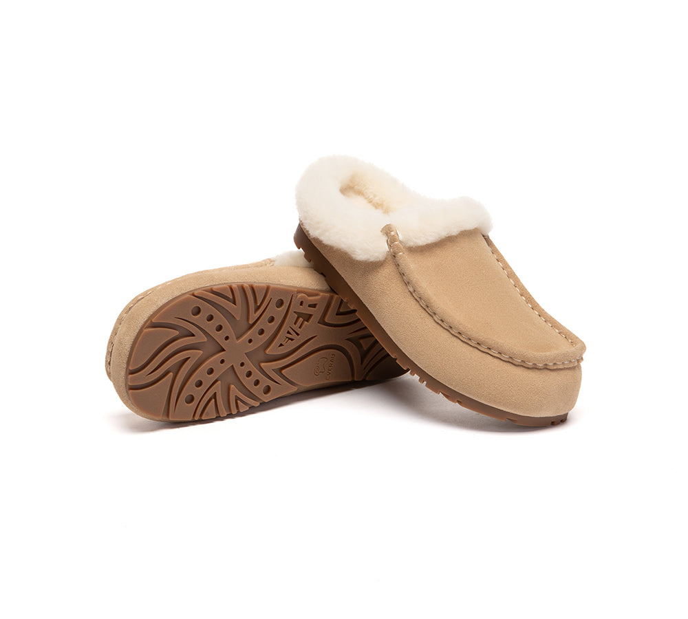 EVERAU® UGG Slippers Sheepskin Wool Ankle Moccasin Creago