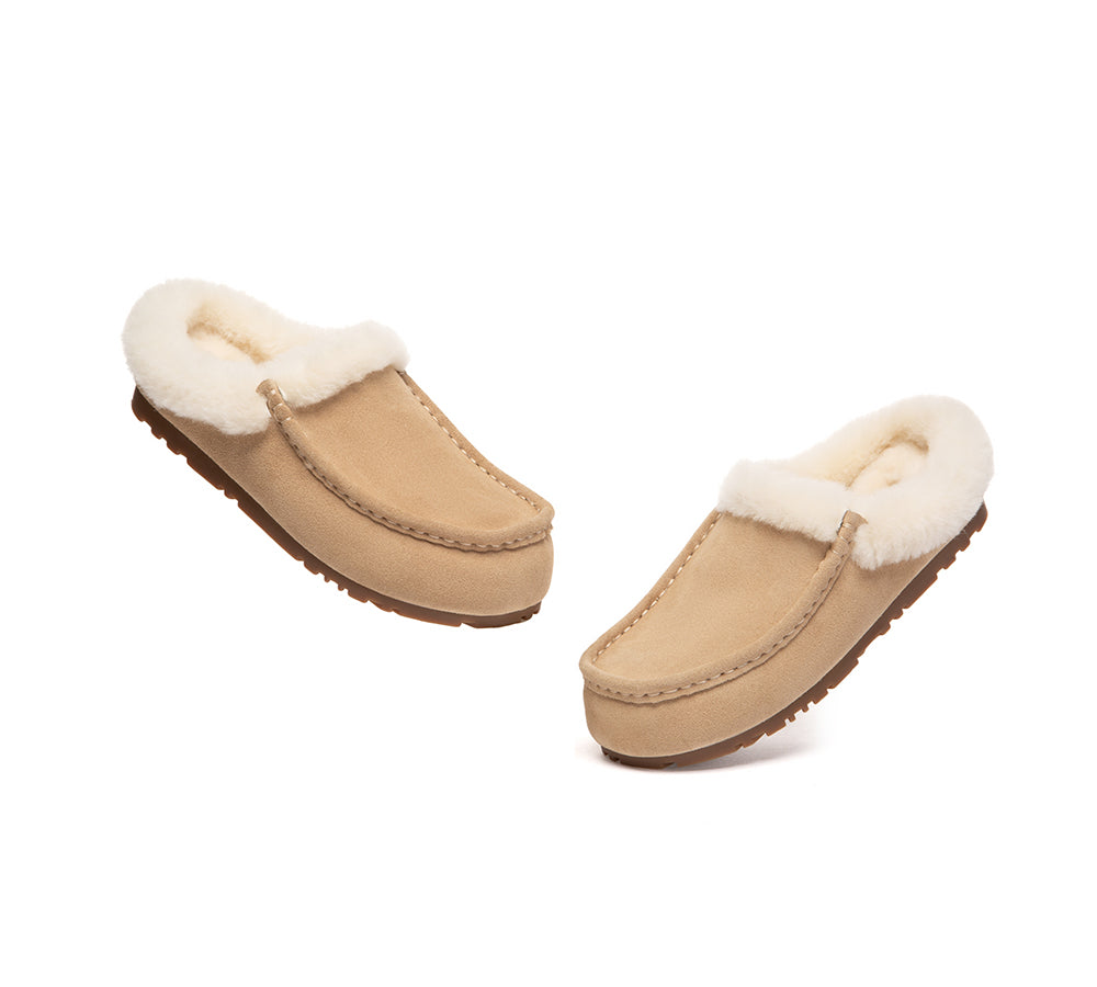 EVERAU® UGG Slippers Sheepskin Wool Ankle Moccasin Creago