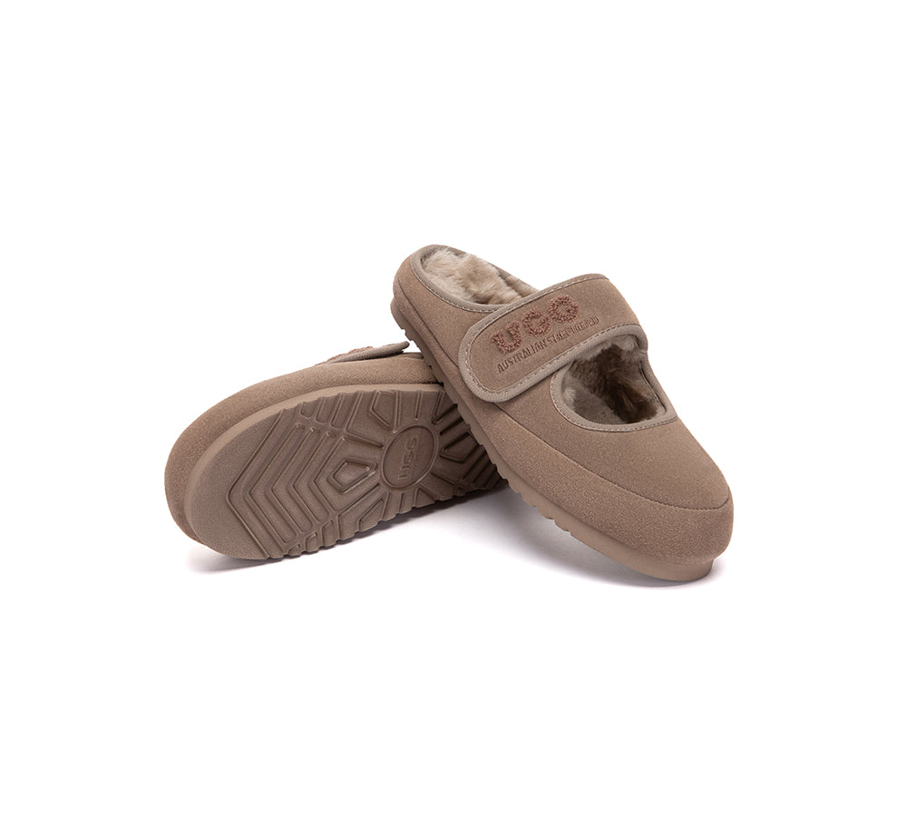 AUSTRALIAN SHEPHERD® UGG Slippers Sheepskin Wool Adjustable Strap Mary Jane Velly