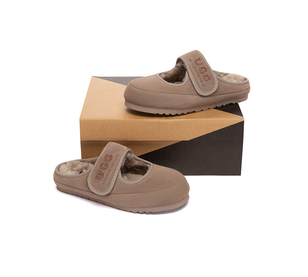 AUSTRALIAN SHEPHERD® UGG Slippers Sheepskin Wool Adjustable Strap Mary Jane Velly