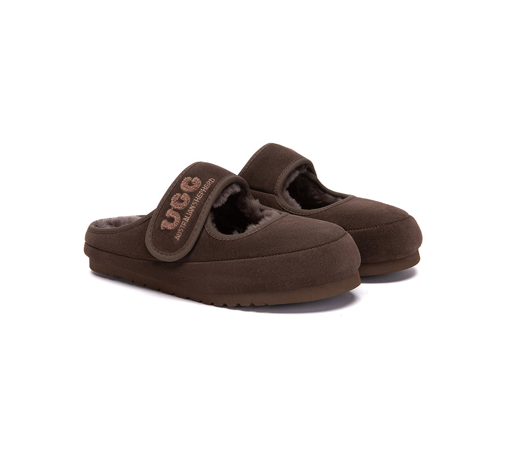 AUSTRALIAN SHEPHERD® UGG Slippers Sheepskin Wool Adjustable Strap Mary Jane Velly