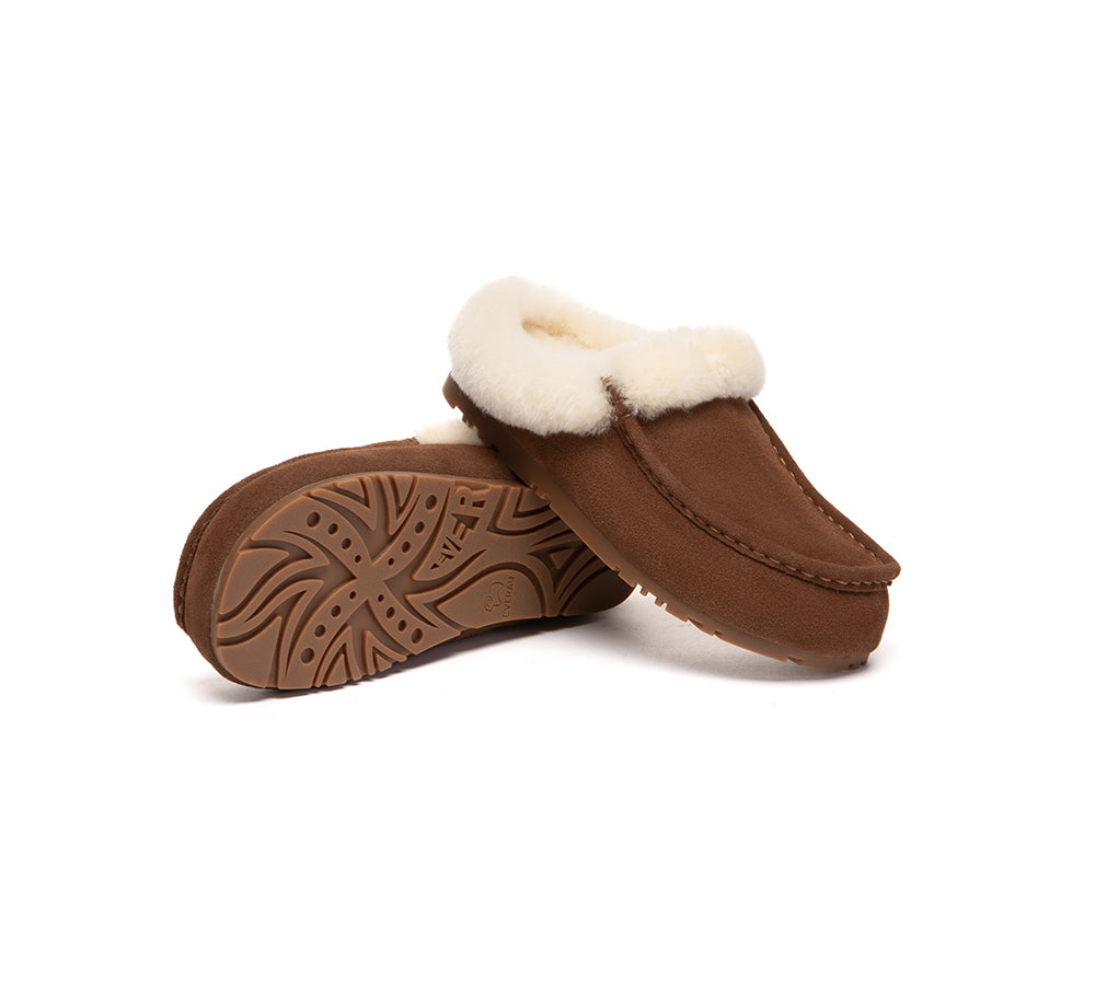 EVERAU® UGG Slippers Sheepskin Wool Ankle Moccasin Creago