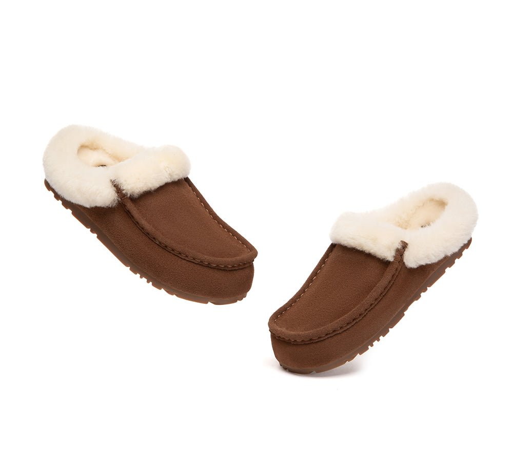 EVERAU® UGG Slippers Sheepskin Wool Ankle Moccasin Creago