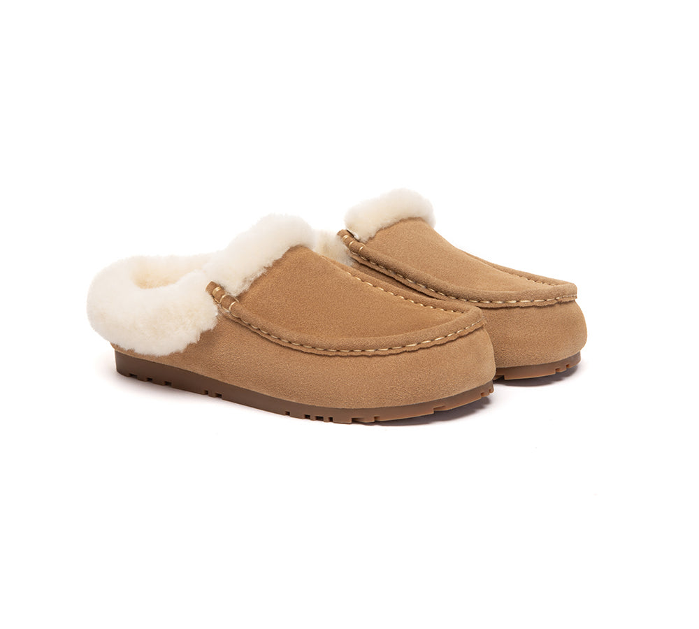 EVERAU® UGG Slippers Sheepskin Wool Ankle Moccasin Creago
