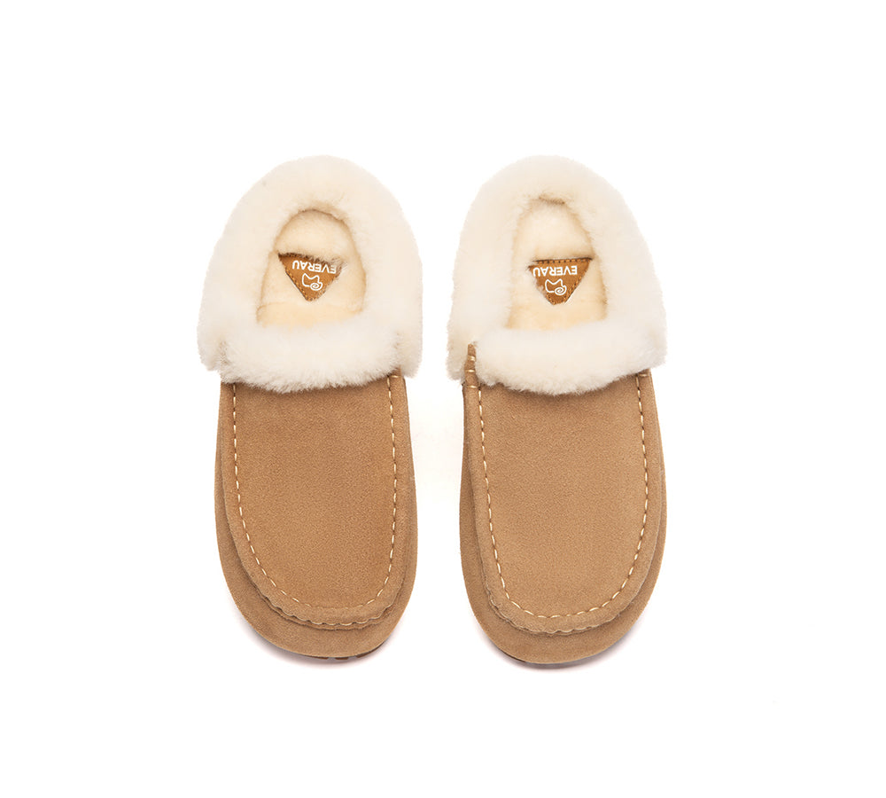 EVERAU® UGG Slippers Sheepskin Wool Ankle Moccasin Creago