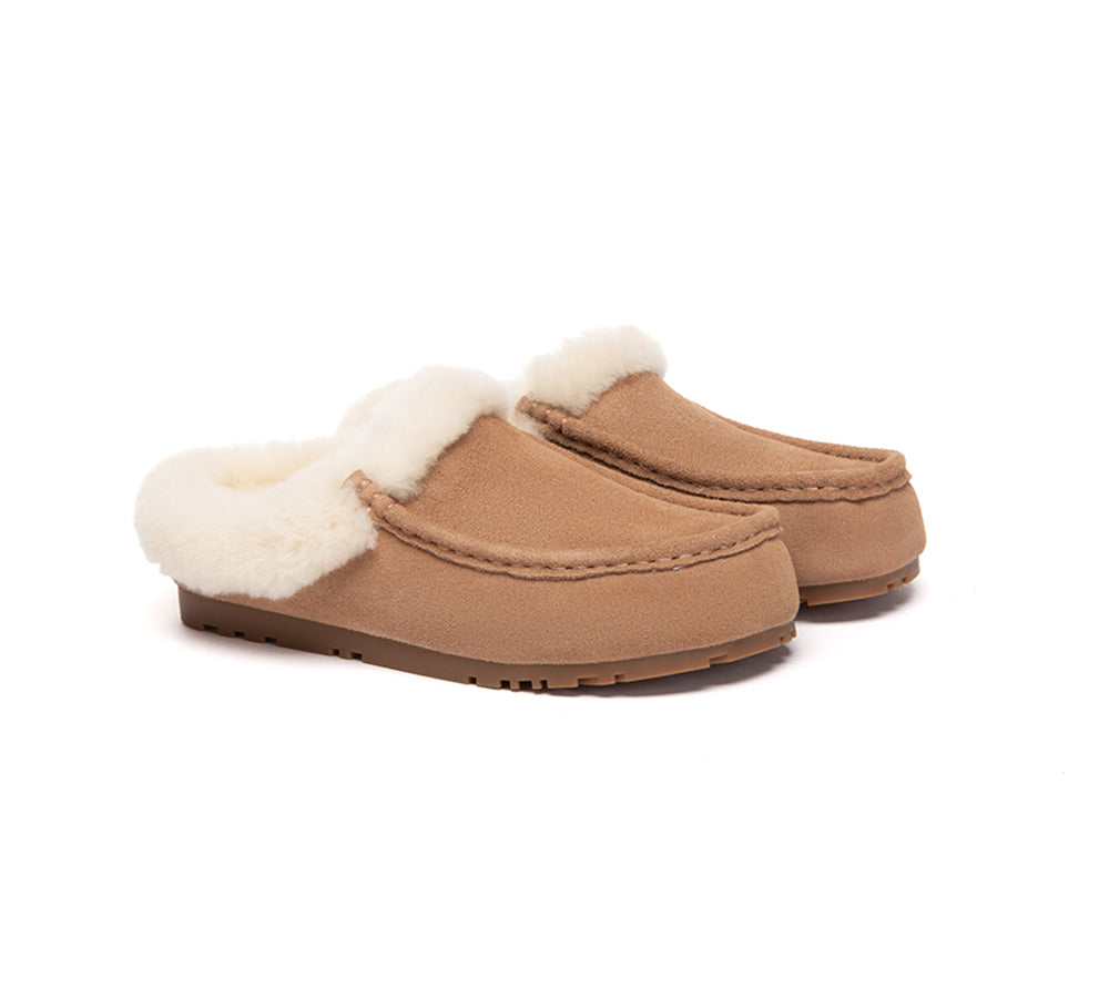 EVERAU® UGG Slippers Sheepskin Wool Ankle Moccasin Creago