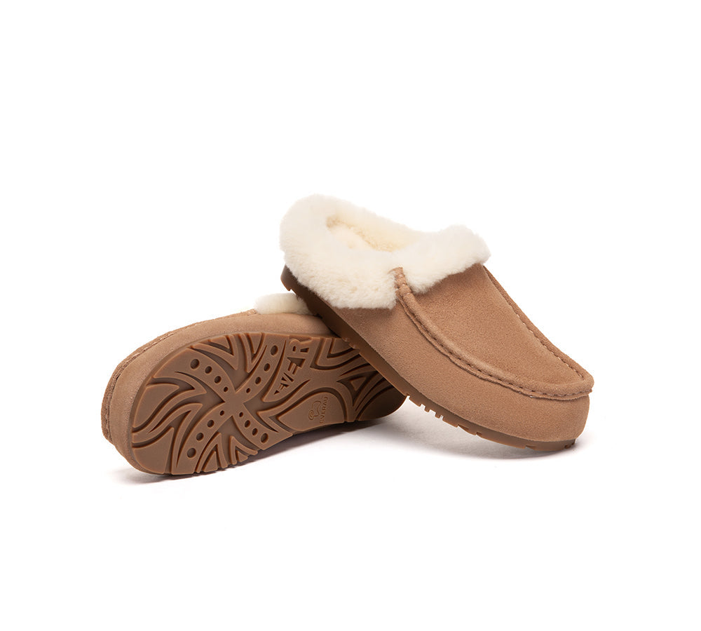 EVERAU® UGG Slippers Sheepskin Wool Ankle Moccasin Creago