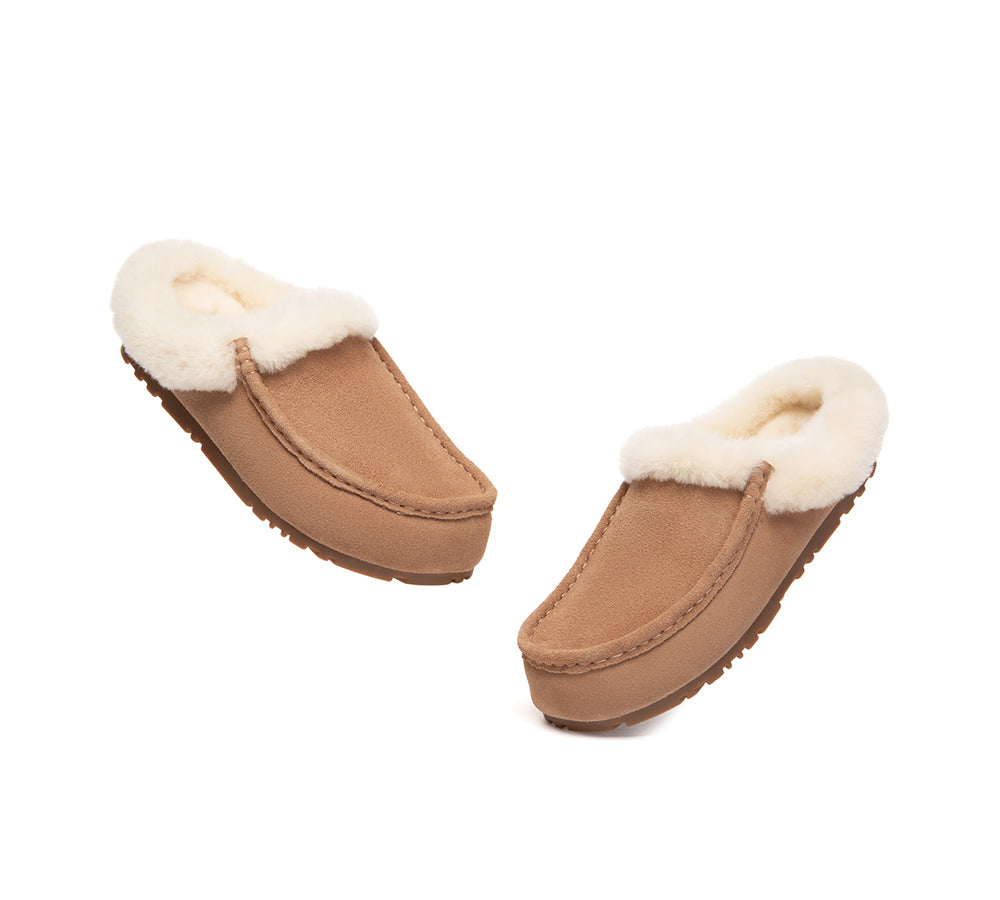 EVERAU® UGG Slippers Sheepskin Wool Ankle Moccasin Creago