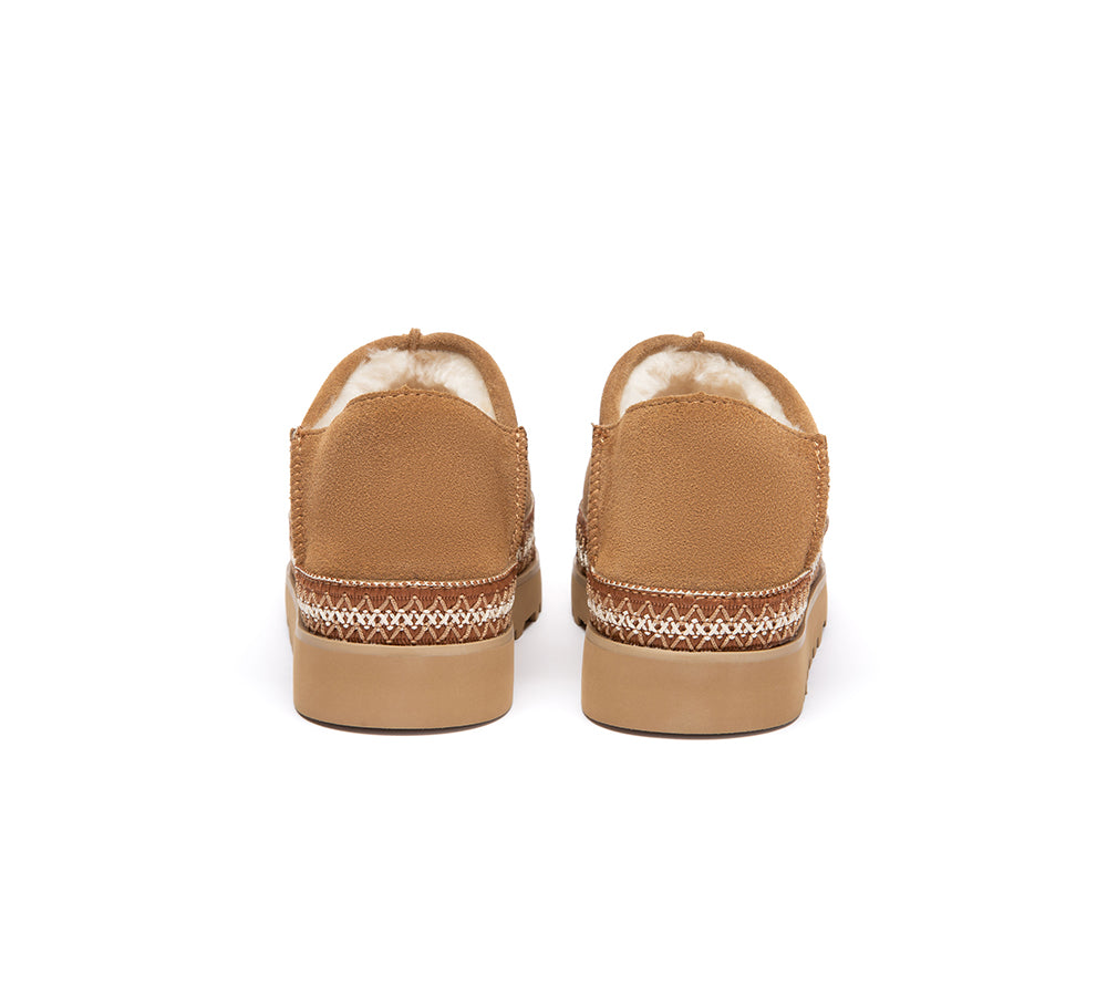 AUSTRALIAN SHEPHERD® UGG Slippers Women Sheepskin Wool Woven Trim Tayven UGG AUSTRALIAN SHEPHERD