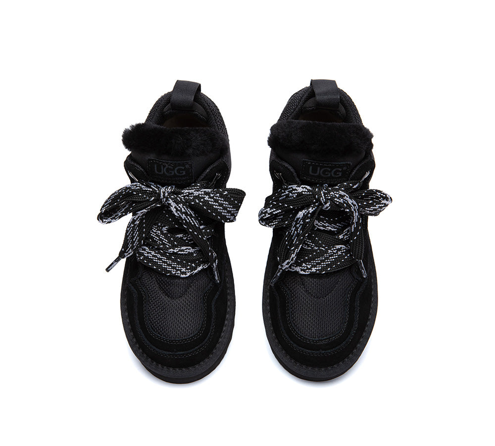 AUSTRALIAN SHEPHERD® UGG Boots Sheepskin Wool Lace Up Platform Sneakers Parkyr UGG AUSTRALIAN SHEPHERD