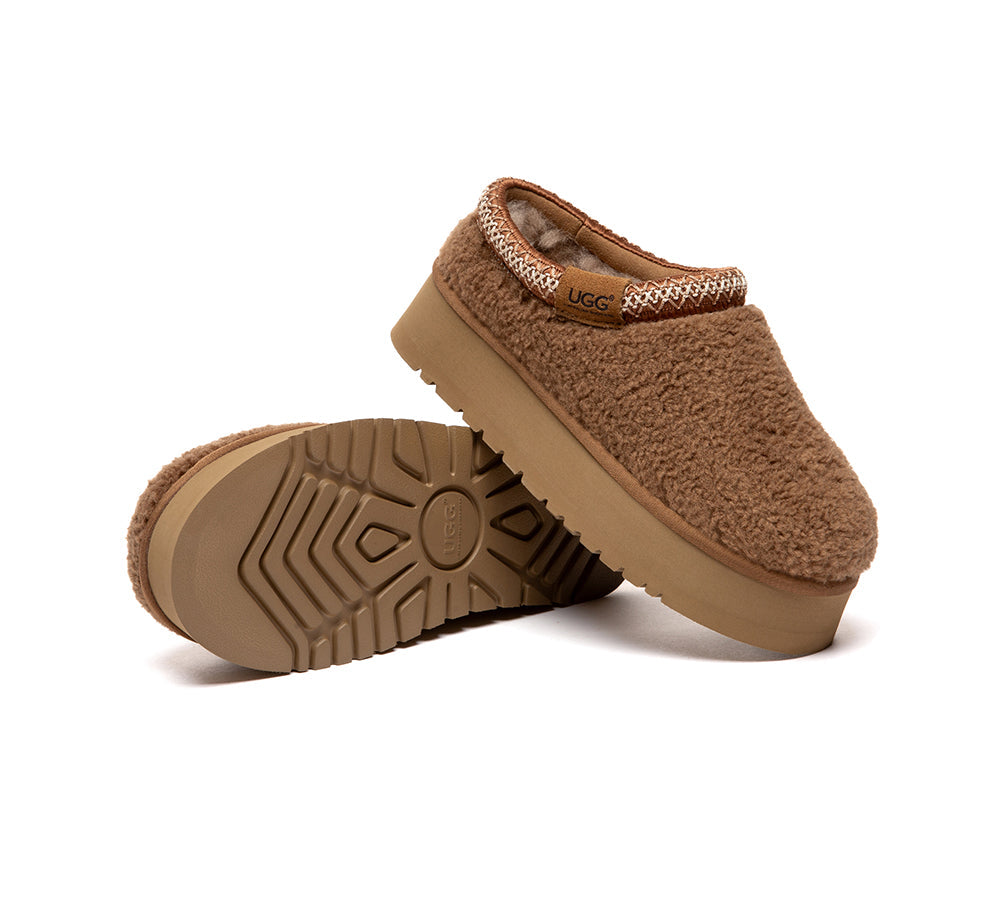 AUSTRALIAN SHEPHERD® UGG Slippers Sheepskin Wool Ankle Platform Tayla